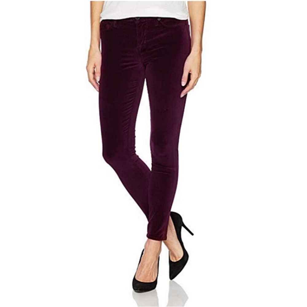 Hudson Nico Midrise Velvet Ankle Skinny Jeans in Violet Trance Size 30‎